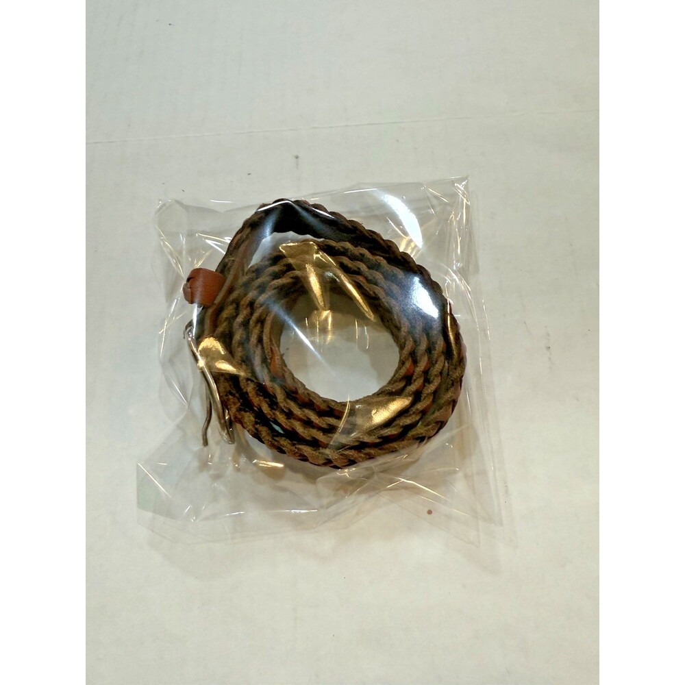 Capezio Women Brown Genuine Leather Braided Belt M/L Woven Fits 36 Waist - Picture 10 of 11